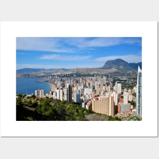 Benidorm Skyline Cityscape Costa Blanca Spain Posters and Art